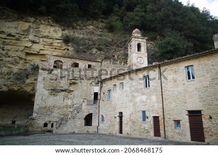 Hermitage of the white friars or hermitage of the caves in the Marche region in Italy