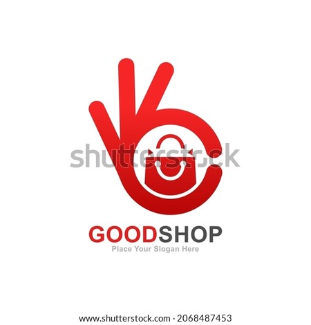Good shop logo vector design. Suitable for shopping, business, and hand symbol