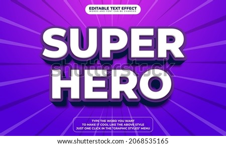 Super Hero 3D Text Style Effect with Editable Text Royalty-Free Stock Photo #2068535165