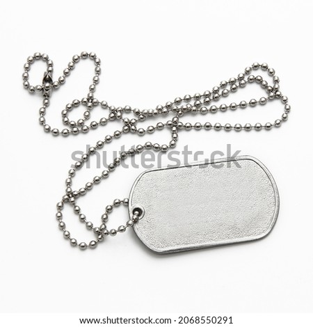 American military dog tags. badge with the name of a soldier 

