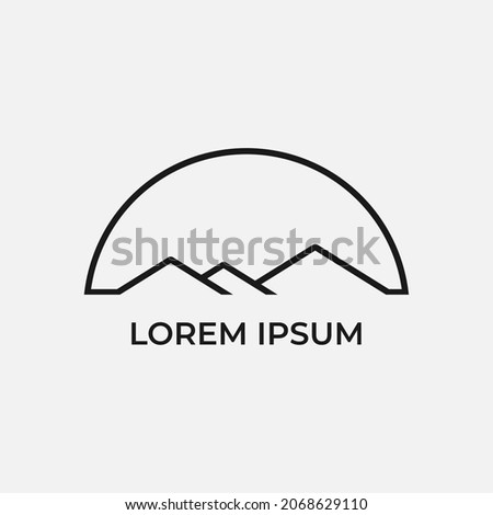 Simple vector logo in a modern style. Top of the mountain