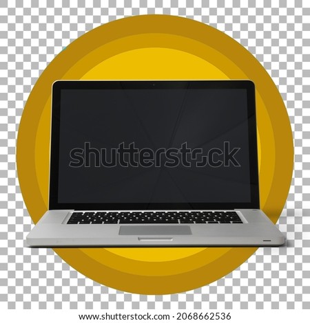 Computer laptop isolated on transparent background.