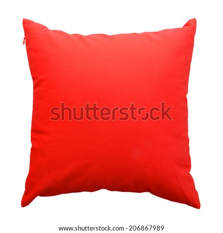 red pillows isolated on white background Royalty-Free Stock Photo #206867989