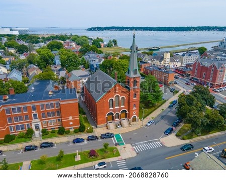 Immaculate Conception Church - Mary, Queen of the Apostles Parish on 15 Hawthorne Blvd, Salem, Massachusetts MA, USA. Royalty-Free Stock Photo #2068828760