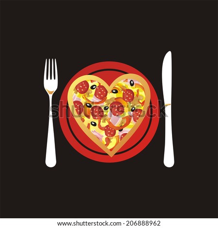 Pizza heart illustration