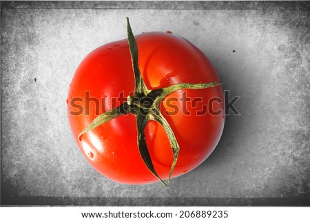 One fresh isolated tomato 