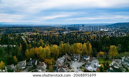 Aerial photography of Coquitlam, BC, Canada