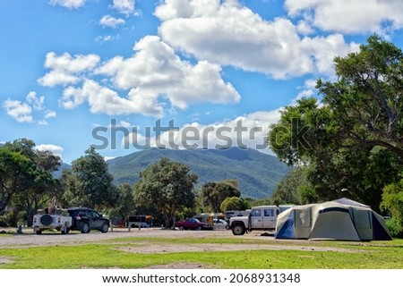 Camping tents at Wilson Promontory, Australia. High quality photo.