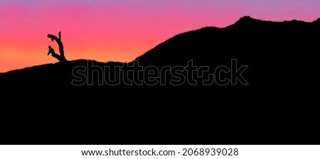An abstract sunset in Palm Desert's Coachella Valley. The foregound was underexposed to draw attention to the sky. It was silhouetted in post production.                          