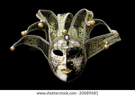 Carnival Mask from Venice Italy isolated on black
