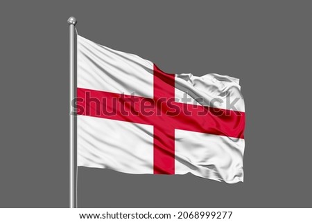 England flying flag - grey background