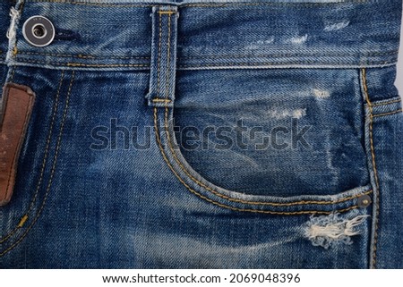 blue jeans and pockets texture with seam

