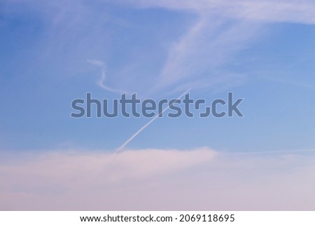 Beautiful sky with white autumn clouds for backgrounds
