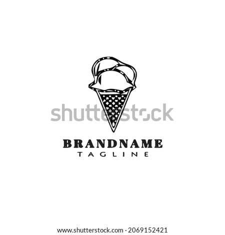 ice cream cone logo cartoon icon modern illustration