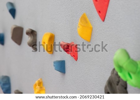 climbing wall background and texture. indoor activity for kid.