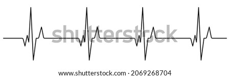 Cardiogram on a white background vector.Pulse, ecg, ekg, hertbeat, electrocardiogram, graph, rhythm cardioid concept.Heartbeat pulse hospital logo sign on white background. Royalty-Free Stock Photo #2069268704