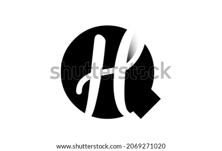Letters QH logo with a minimalist design. Letters Q and H with geometric and handwritten typography. Creative Vector Illustration with letters.