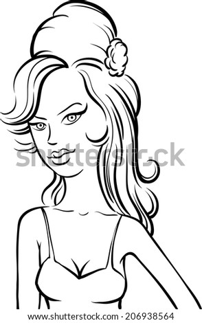 whiteboard drawing - spanish beauty woman