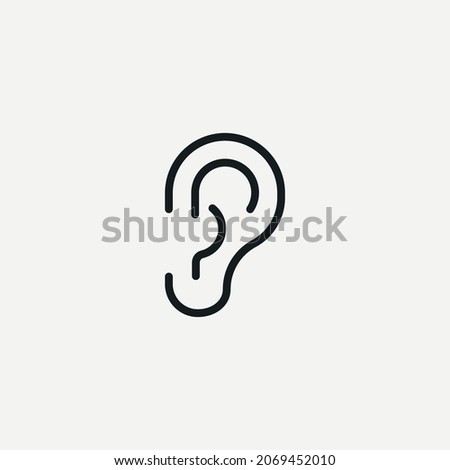 Human Ear Hear vector icon