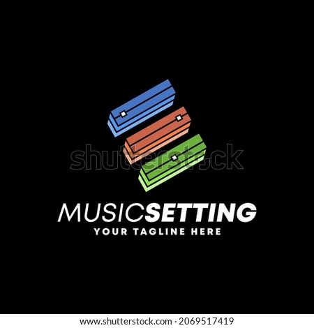 Letter or word E font with Sound mixer setting image graphic icon logo design abstract concept vector stock. Can be used as a symbol related to music or initial.