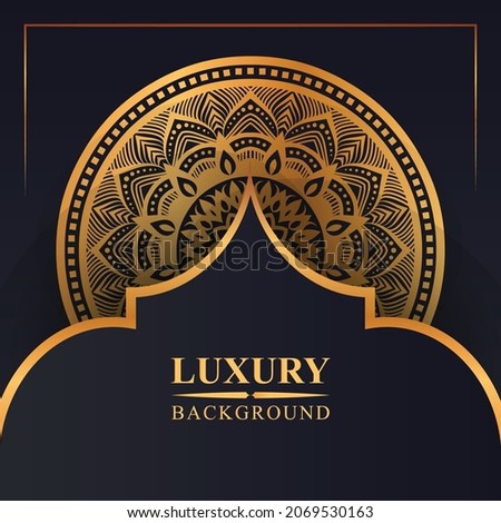 Luxury mandala background with golden arabesque pattern Arabic Islamic east style. Decorative mandala for print, brochure, flyer, banner, poster, cover, 
