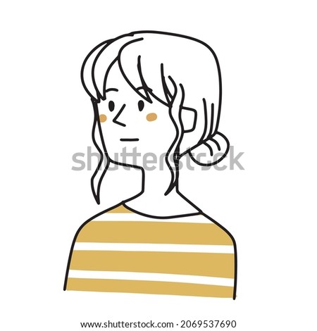Illustration of a casual woman looking sideways