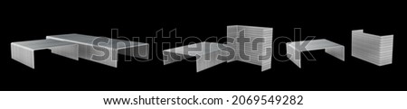 Metal staples for stapler isolated on white background 3d illustration