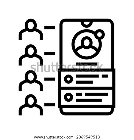 networking application line icon vector. networking application sign. isolated contour symbol black illustration