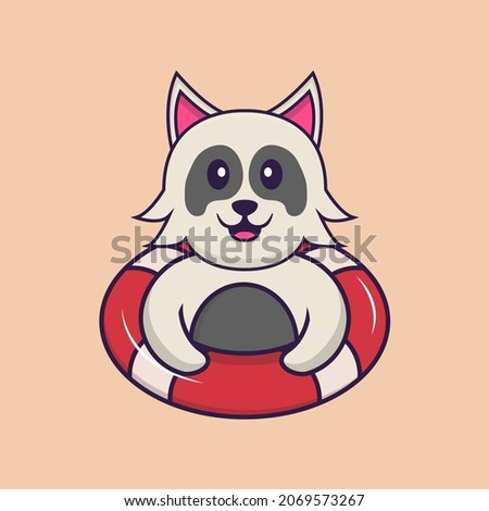 Cute dog cartoon character vector illustration.