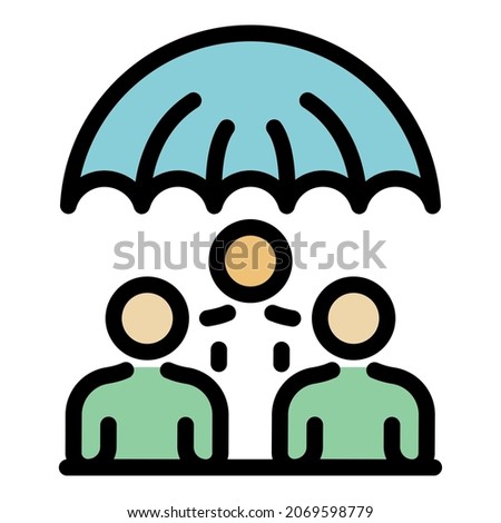 Crisis manager protection icon. Outline crisis manager protection vector icon color flat isolated