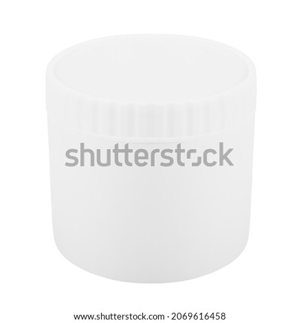 White jar container plastic isolated on white background, Saved clipping path.