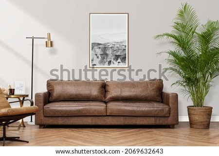Living room interior in luxury industrial style Royalty-Free Stock Photo #2069632643