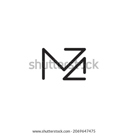 
letter M and Z truncated simple symbol logo vector