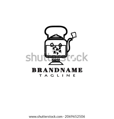 boiling water logo cartoon icon design template black modern isolated vector illustration