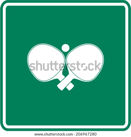 crossed ping pong paddles and ball sign