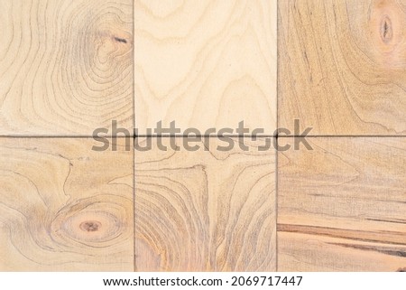 Close-up view of outdoor wooden decking tiles, macro shoot of wooden tile. using for background or design
