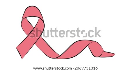 line drawing breast cancer campaign pink ribbon October

