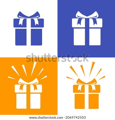 Set of gift box icons on white background. Gift box,present,package design.Vector illustration
