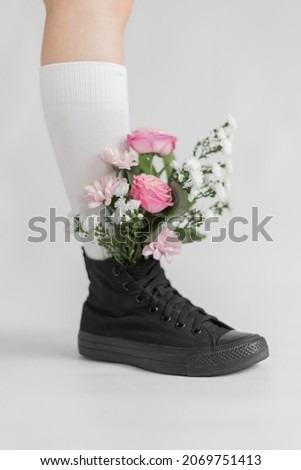 flowers in socks, Beautiful image