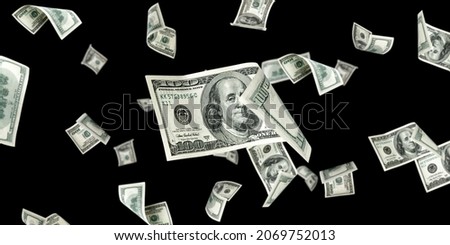 Money falling. American money. Washington American cash, usd background Royalty-Free Stock Photo #2069752013