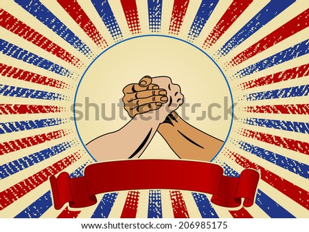 Design of Labor Day placard with worker's hands 