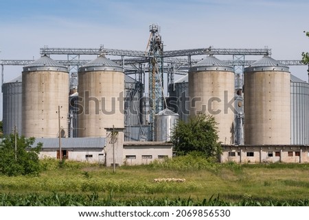Storage of agricultural production. Agricultural silos of concrete.