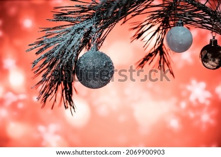 Christmas background, christmas balls hanging on chechina ,decoration,christmas time is comming,Greeting card, banner, poster