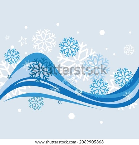 Winter new year seasonal pattern with snowflakes and blizzard. Vector image. Background 
