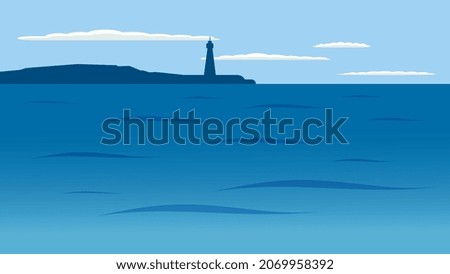 clip art of sea and lighthouse.