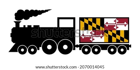 maryland state delivery train. vector illustration isolated on white background
