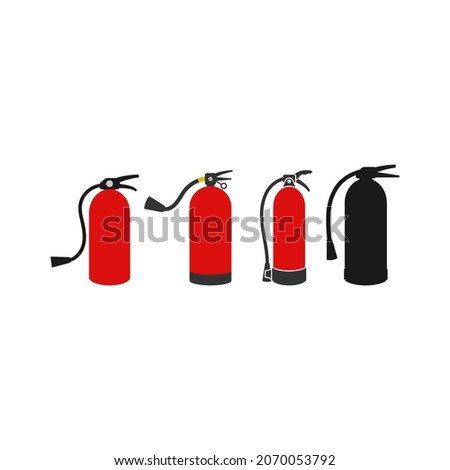 fire extinguisher icon set design template vector isolated illustration
