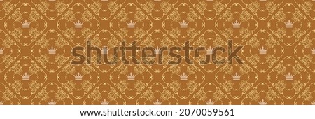 Beautiful background pattern with gold ornament in vintage style for your design. Seamless background for wallpaper, textures. Vector illustration.
