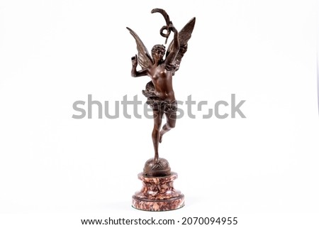 Antique retro Glory statue composition decorative object on white background buying. 