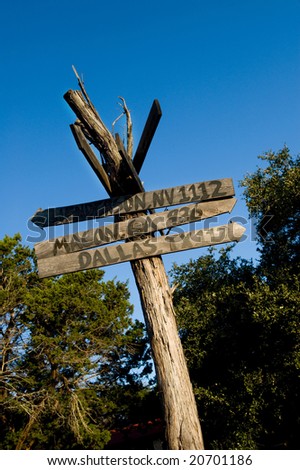 An image of a wooden street sign